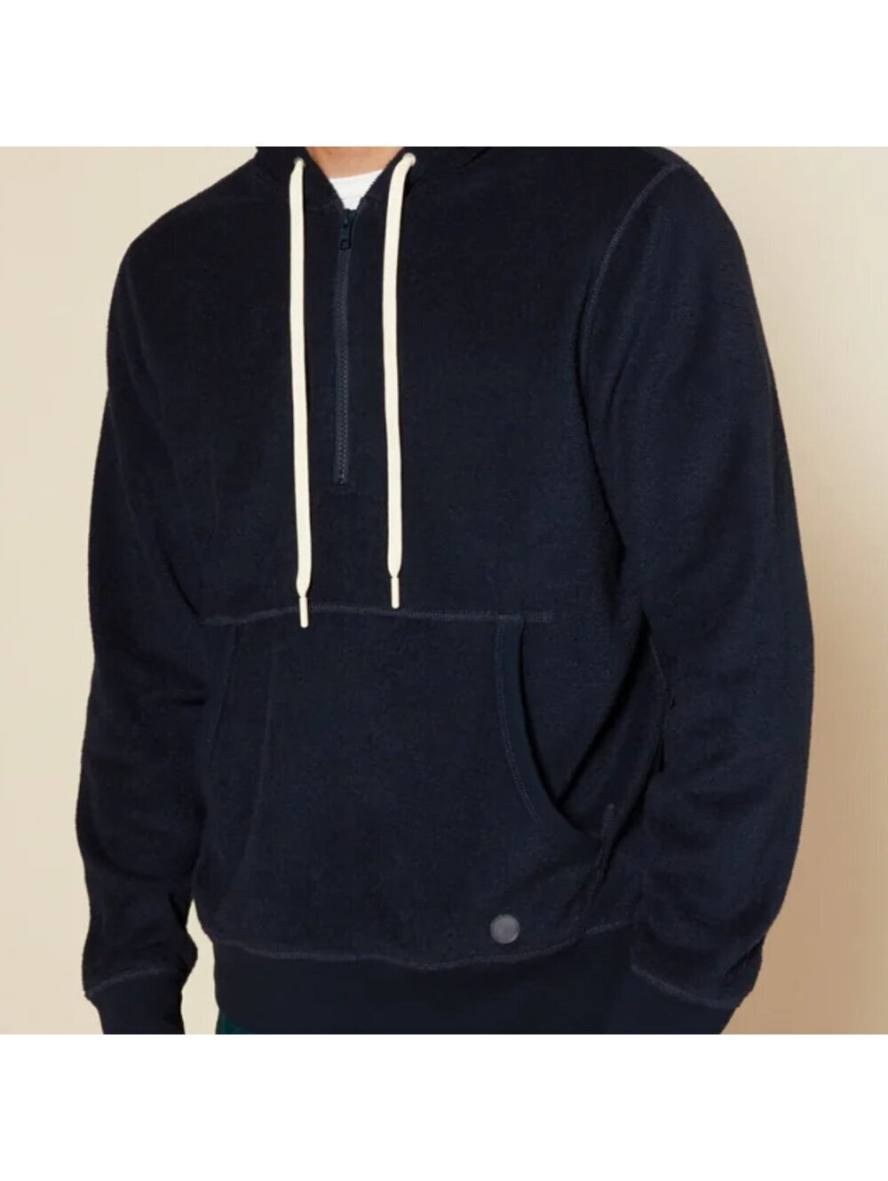 Outerknown High Tide Half-Zip Hoodie Night Terry Cloth Men's Medium